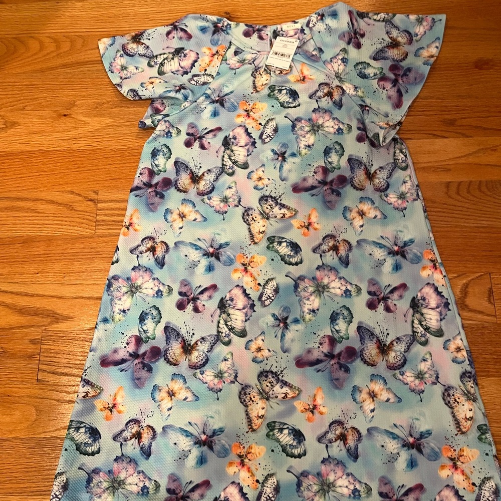 Next Kids Dress with Butterfly Print - Blue and Purple